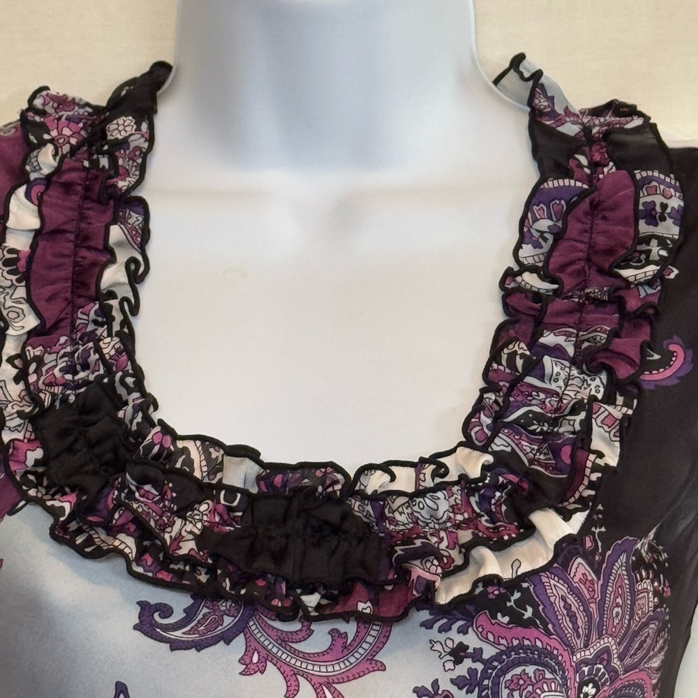 Dressbarn Purple and Black Sleeveless Blouse - Picture 4 of 13